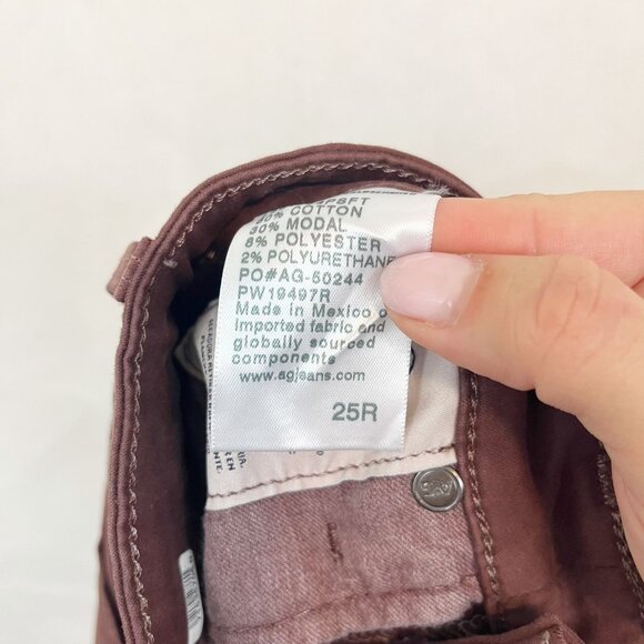 AG Adriano Goldschmied The Prima Cigarette Leg Brown Pants Jeans - Size 25 - Picture 4 of 7